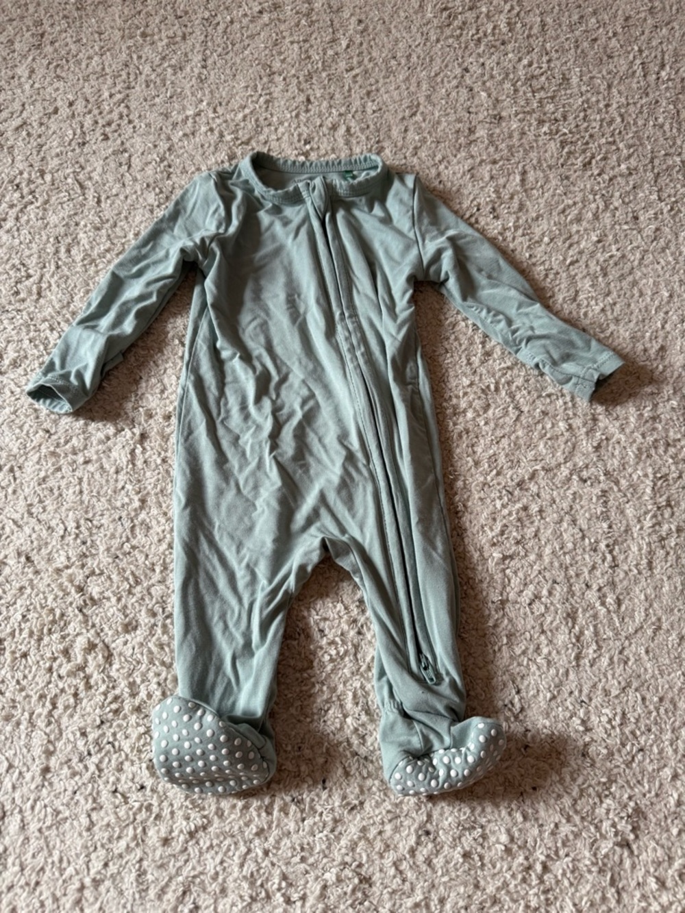 Angel Dear Sage Green Footed One-Piece